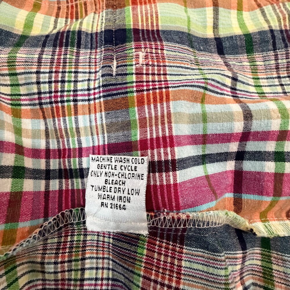 XL Cotton Plaid Madras Blazer Jacket Talbots 16 preppy academia stripe retro 90s - Picture 8 of 16